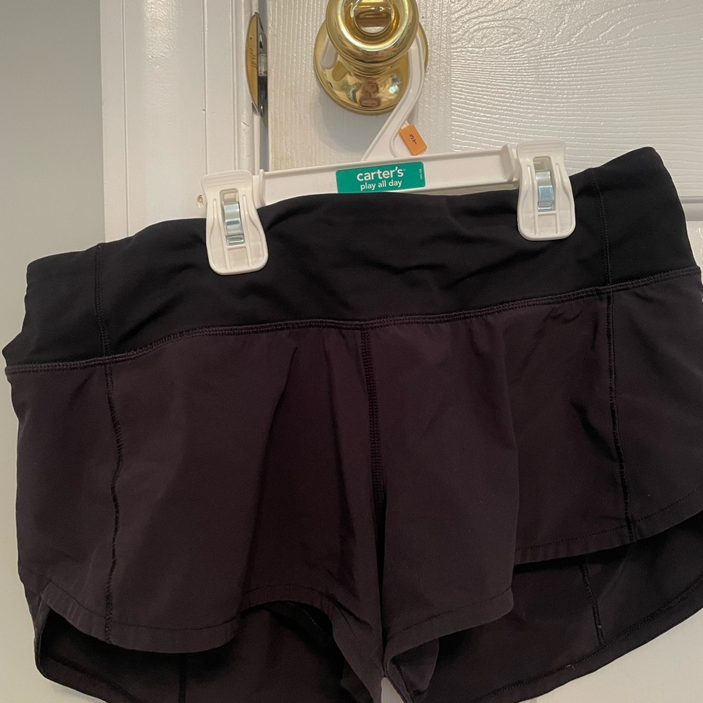 Black lululemon speed up shorts